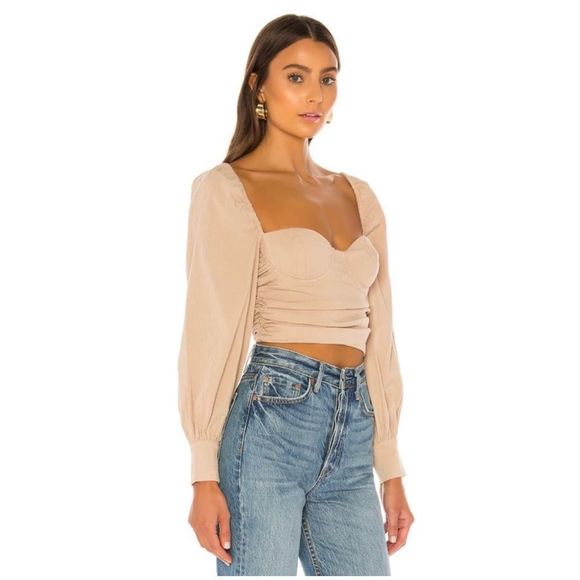 Majorelle Emily Bustier Puff Sleeve Crop Top | SZ XXS - Picture 3 of 16